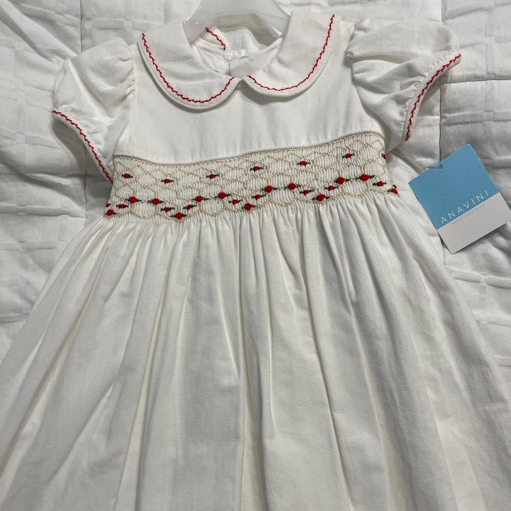 3T  Anavini Smocked Christmas Dress